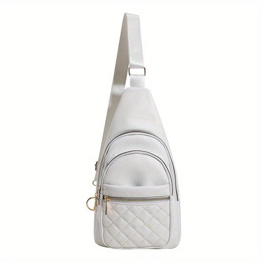 Minimalist Solid Sling Bag All Match Zipper Chest Bag