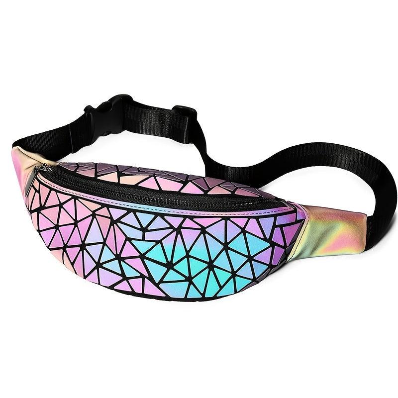 Luminous Holographic Fanny Pack Geometric Crossbody Chest Bag