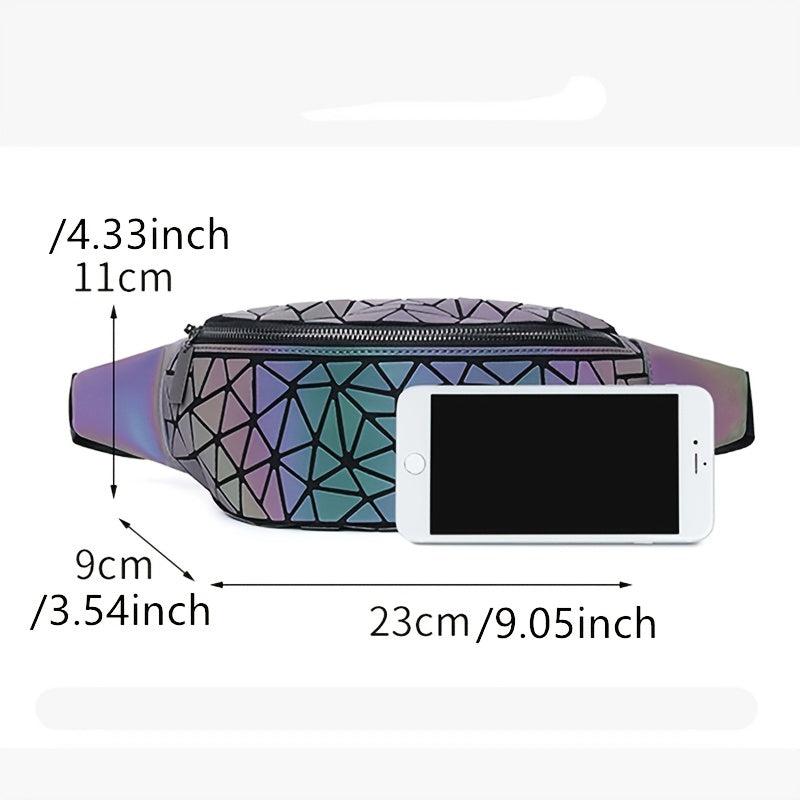 Luminous Holographic Fanny Pack Geometric Crossbody Chest Bag