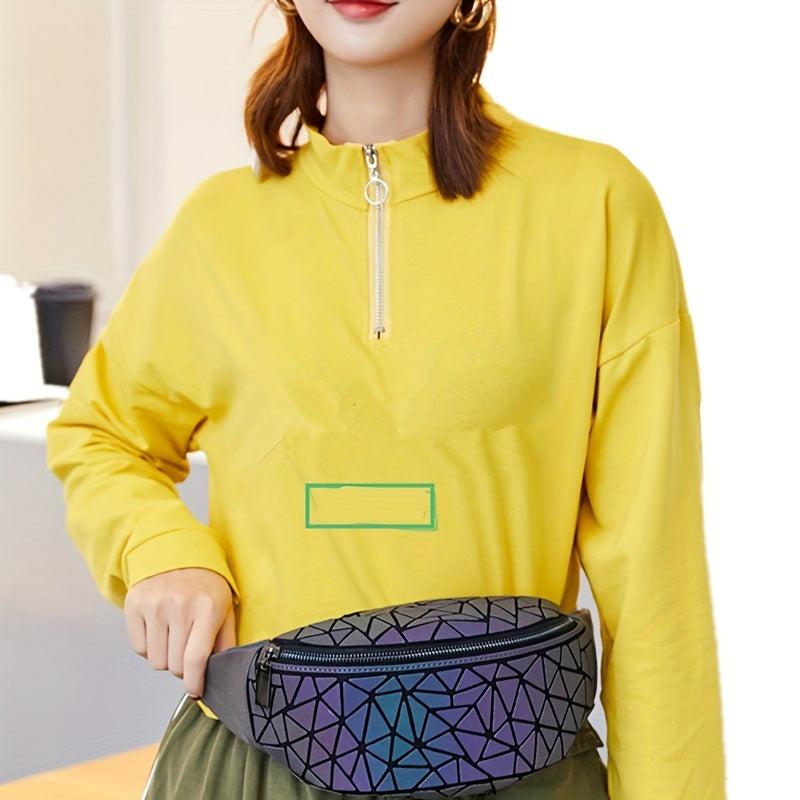 Luminous Holographic Fanny Pack Geometric Crossbody Chest Bag