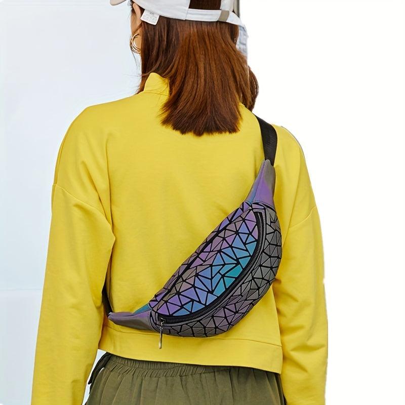 Luminous Holographic Fanny Pack Geometric Crossbody Chest Bag