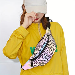 Luminous Holographic Fanny Pack Geometric Crossbody Chest Bag