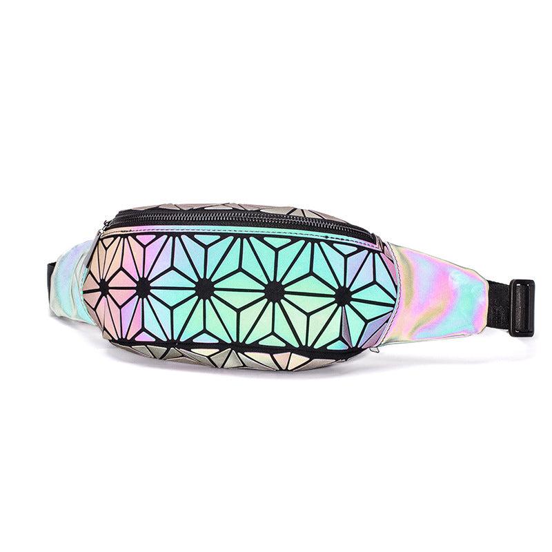 Luminous Holographic Fanny Pack Geometric Crossbody Chest Bag