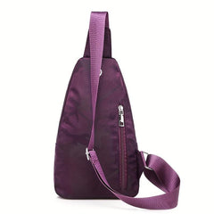 Camouflage Chest Bag Double Zipper Crossbody Purse Waterproof Nylon Sling Bag
