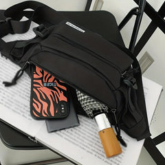 Large Capacity Crossbody Bag Nylon Sports Waist Bag