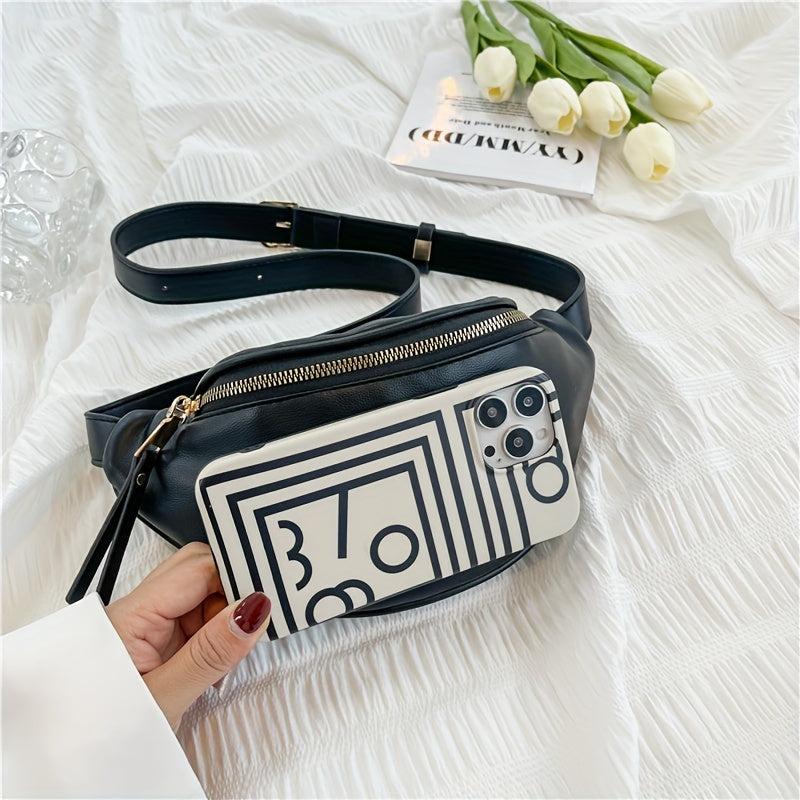 Minimalist Letter Graphic Chest Bag Sports Fitness Crossbody Fanny Pack
