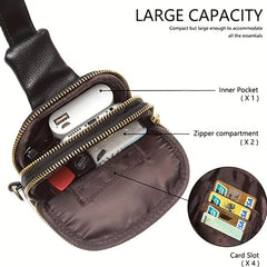 Textured Casual Chest Bag PU Leather Lightweight Fanny Pack