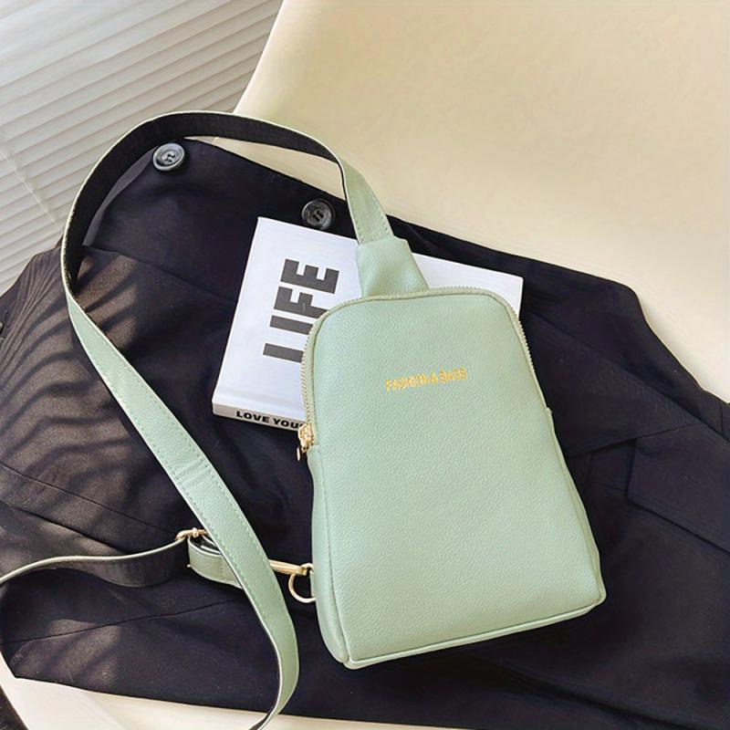 Textured Casual Chest Bag PU Leather Lightweight Fanny Pack