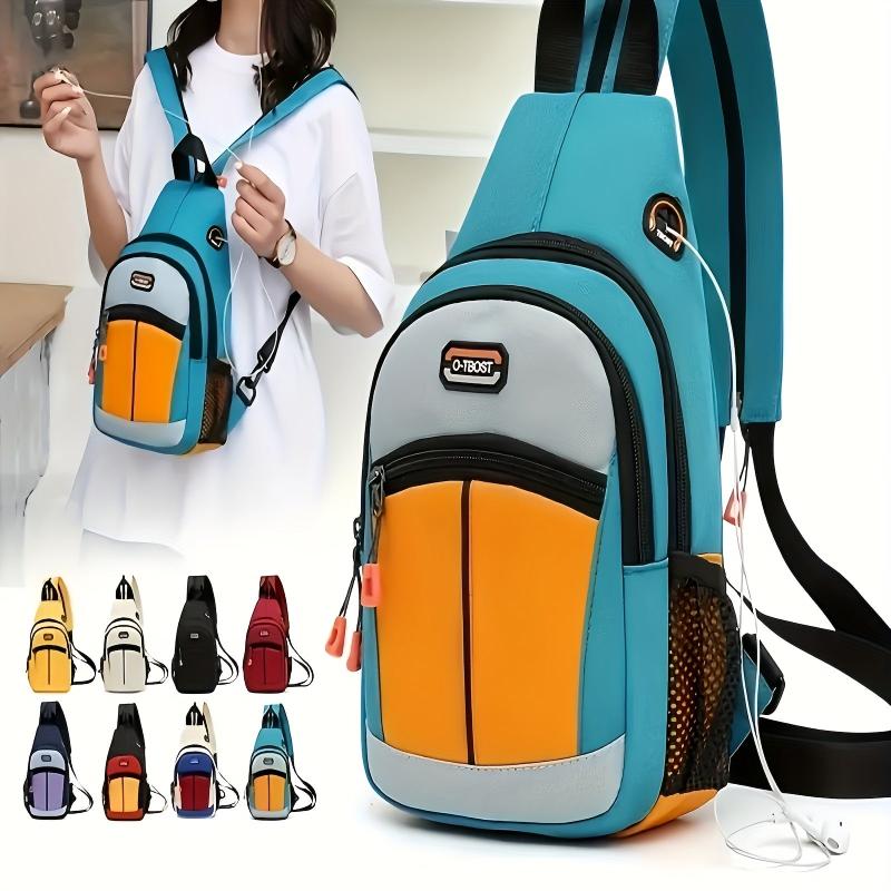 Sling Bag Casual Nylon Crossbody Bag Outdoor Sports Travel Chest Bag