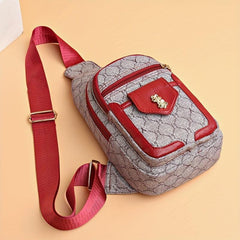 Geometric Pattern Sling Bag Nylon Chest Purse