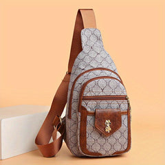 Geometric Pattern Sling Bag Nylon Chest Purse