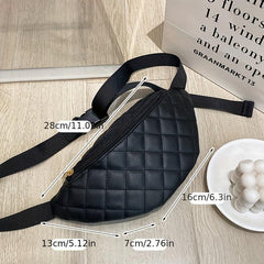 Minimalist Argyle Crescent Chest Bag Solid Crossbody All Match Purse