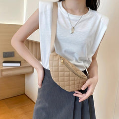 Minimalist Argyle Crescent Chest Bag Solid Crossbody All Match Purse