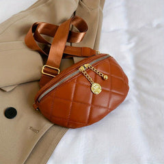 Quilted Chest Bag Women's Sling Crossbody Waist Purse