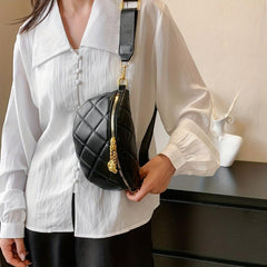 Quilted Chest Bag Women's Sling Crossbody Waist Purse