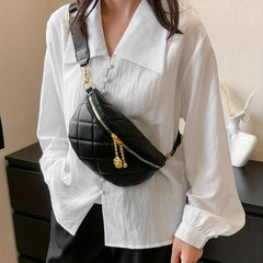 Quilted Chest Bag Women's Sling Crossbody Waist Purse