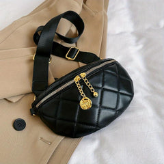 Quilted Chest Bag Women's Sling Crossbody Waist Purse