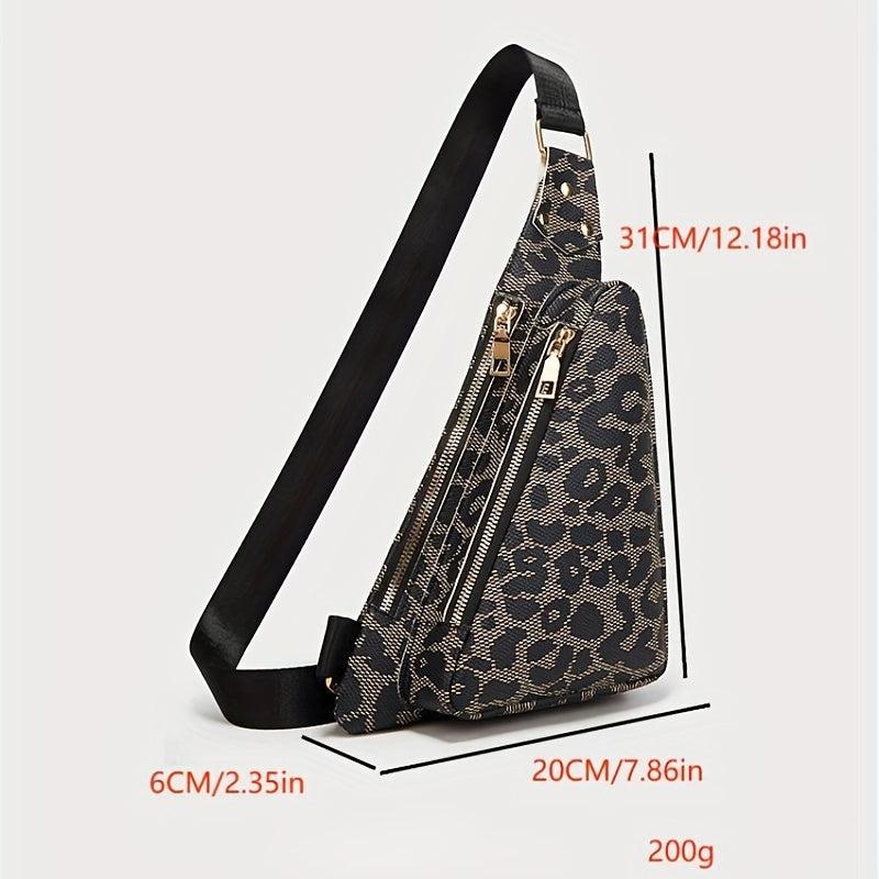 Leopard Print Sling Bag Crossbody Chest Purse