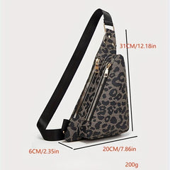 Leopard Print Sling Bag Crossbody Chest Purse