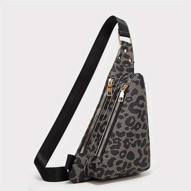 Leopard Print Sling Bag Crossbody Chest Purse