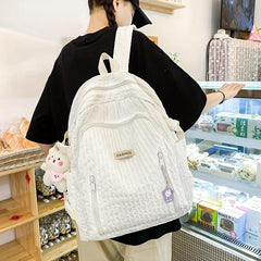 Sweet Student Pleated Backpack Nylon Large Capacity Bag