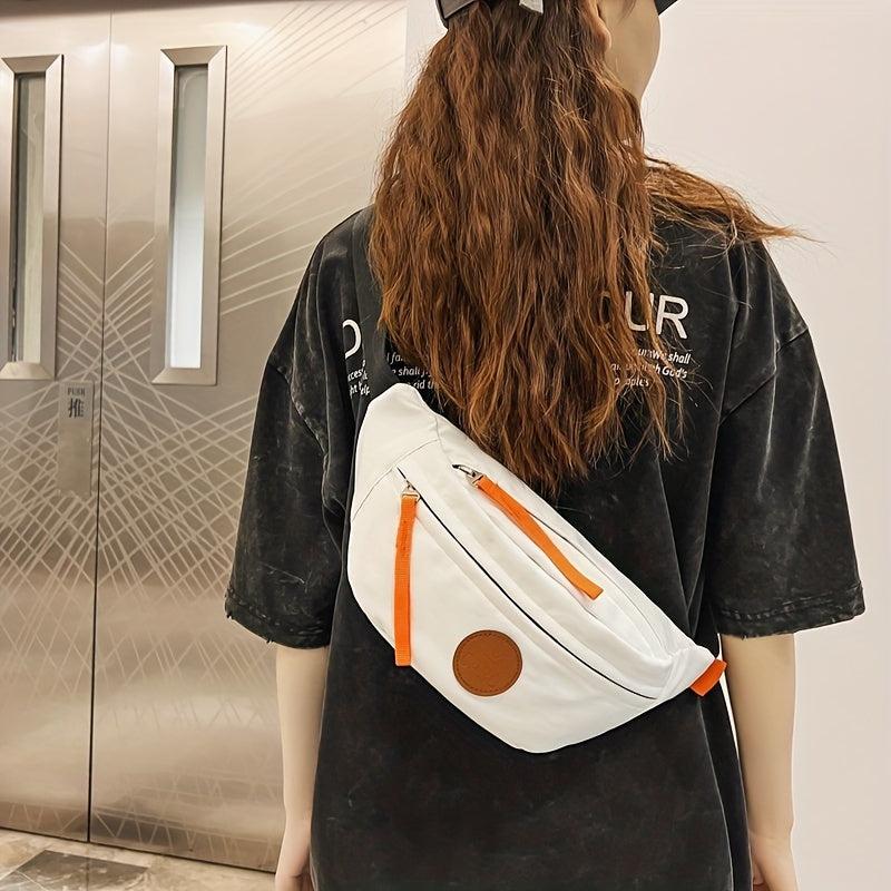 Casual Crescent Crossbody Bag Zipper Nylon Purse
