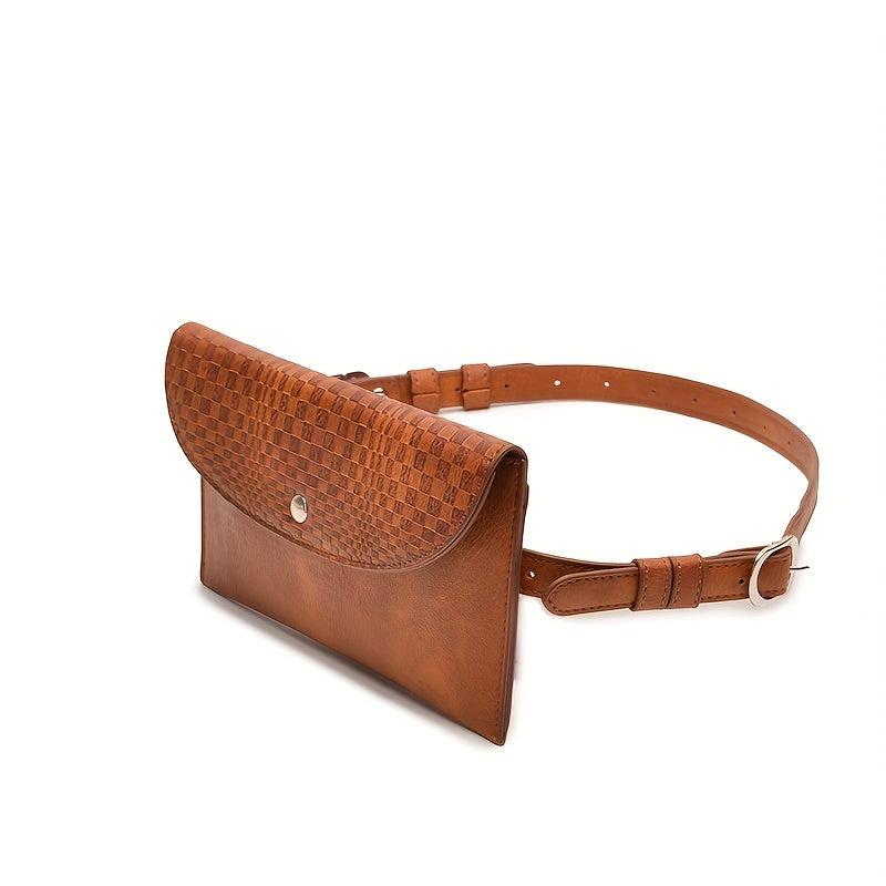 Retro Faux Leather Fanny Pack Cell Phone Holder