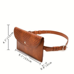 Retro Faux Leather Fanny Pack Cell Phone Holder