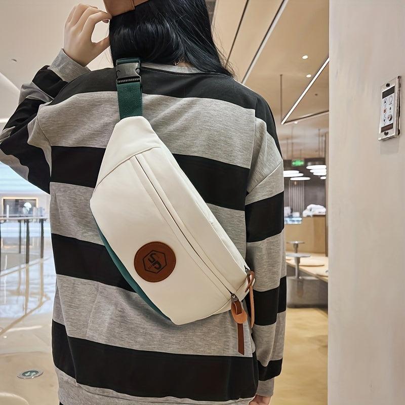 Kpop Colorblock Fanny Pack Large Capacity Crossbody Bag