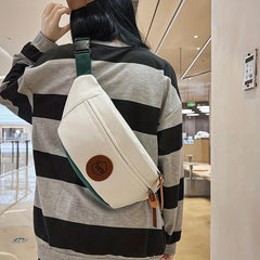 Kpop Colorblock Fanny Pack Large Capacity Crossbody Bag