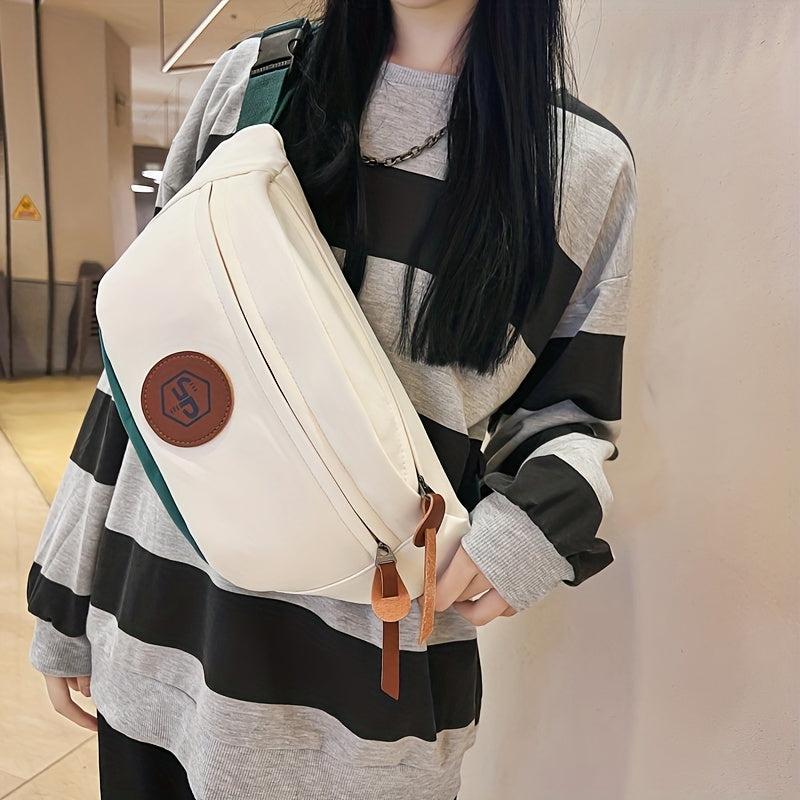 Kpop Colorblock Fanny Pack Large Capacity Crossbody Bag