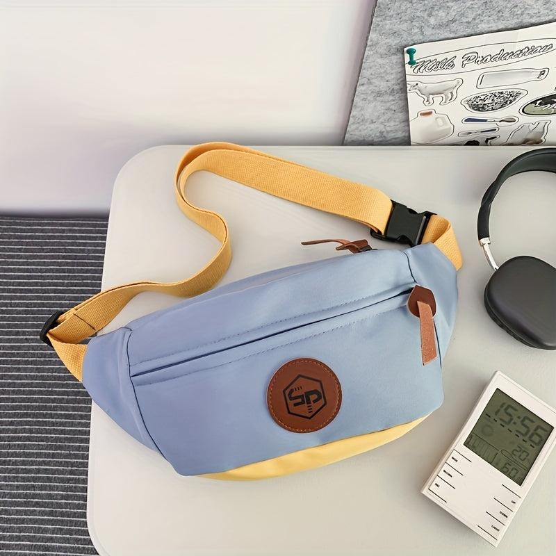 Kpop Colorblock Fanny Pack Large Capacity Crossbody Bag