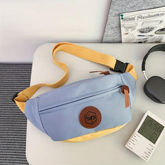 Kpop Colorblock Fanny Pack Large Capacity Crossbody Bag