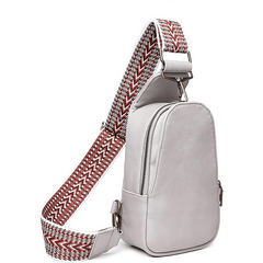 Geometric Pattern Sling Bag Crossbody Zipper Chest Bag