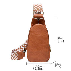 Geometric Pattern Sling Bag Crossbody Zipper Chest Bag