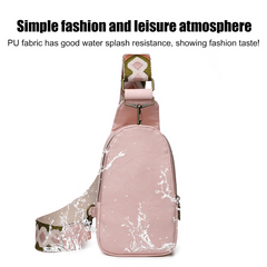 Geometric Pattern Sling Bag Crossbody Zipper Chest Bag