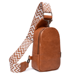 Geometric Pattern Sling Bag Crossbody Zipper Chest Bag