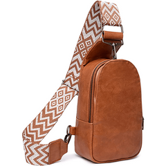 Geometric Pattern Sling Bag Crossbody Zipper Chest Bag