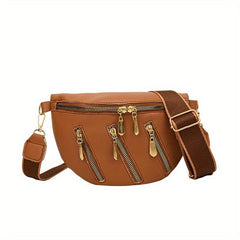 Casual Crossbody Chest Bag PU Sling Bag Women's Waist Purse & Fanny Pack