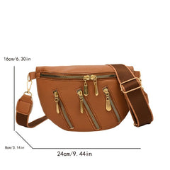 Casual Crossbody Chest Bag PU Sling Bag Women's Waist Purse & Fanny Pack