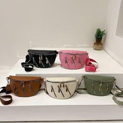 Casual Crossbody Chest Bag PU Sling Bag Women's Waist Purse & Fanny Pack