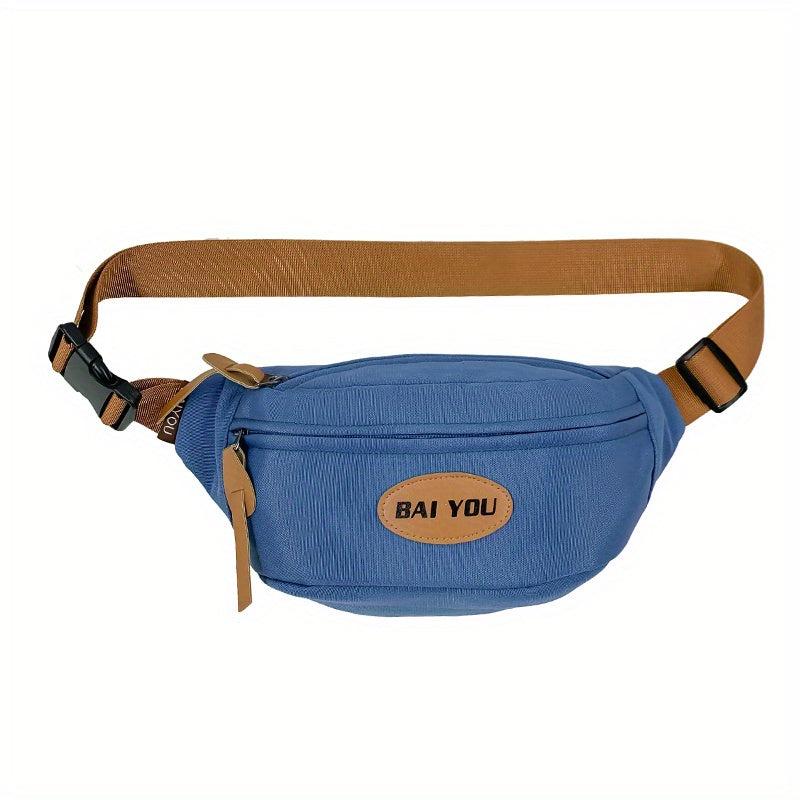 Letter Patched Crossbody Bag Large Capacity Chest Bag