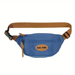 Letter Patched Crossbody Bag Large Capacity Chest Bag