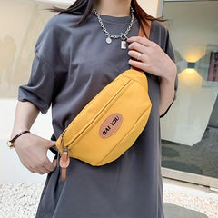 Letter Patched Crossbody Bag Large Capacity Chest Bag
