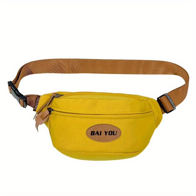 Letter Patched Crossbody Bag Large Capacity Chest Bag