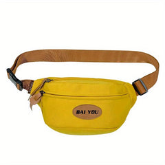 Letter Patched Crossbody Bag Large Capacity Chest Bag