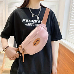 Letter Patched Crossbody Bag Large Capacity Chest Bag