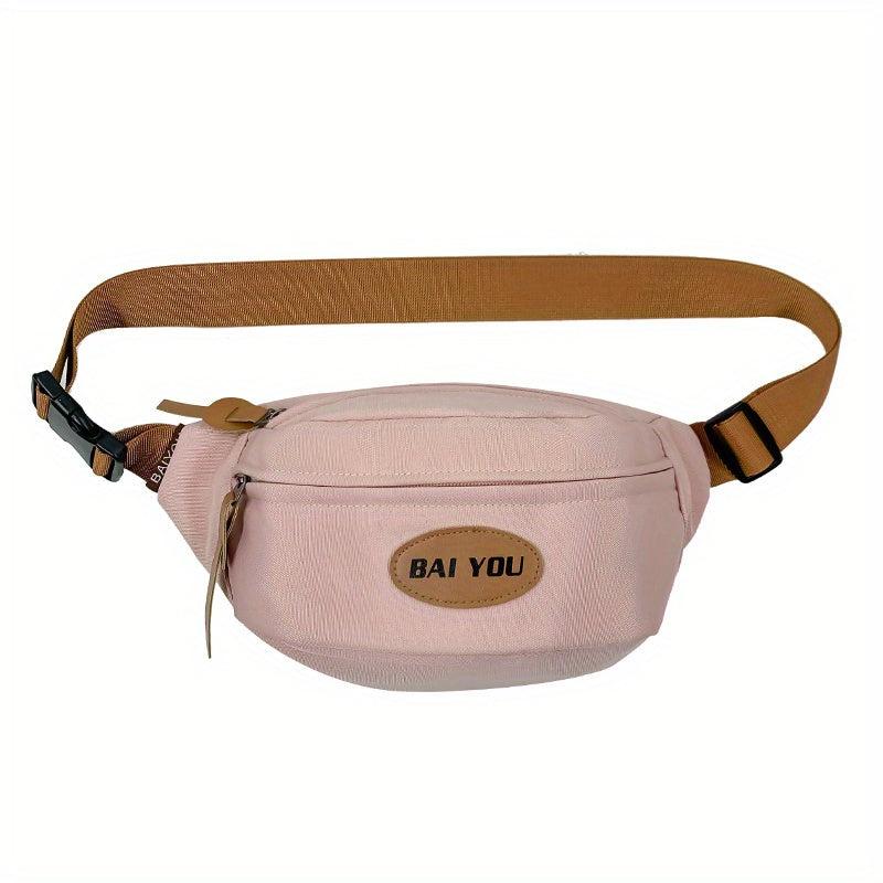Letter Patched Crossbody Bag Large Capacity Chest Bag