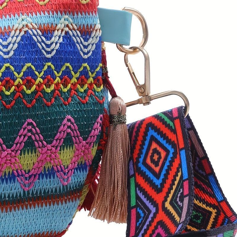 Ethnic Tassel Waist Bag Textured Lightweight Fanny Pack