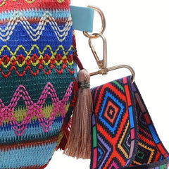 Ethnic Tassel Waist Bag Textured Lightweight Fanny Pack